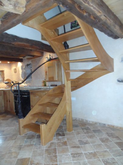 Open staircase in Oak and Iron
