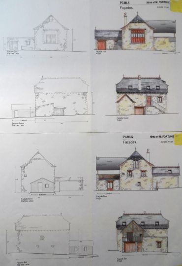 Illustrations des aménagements prévus pour la restauration de la grange